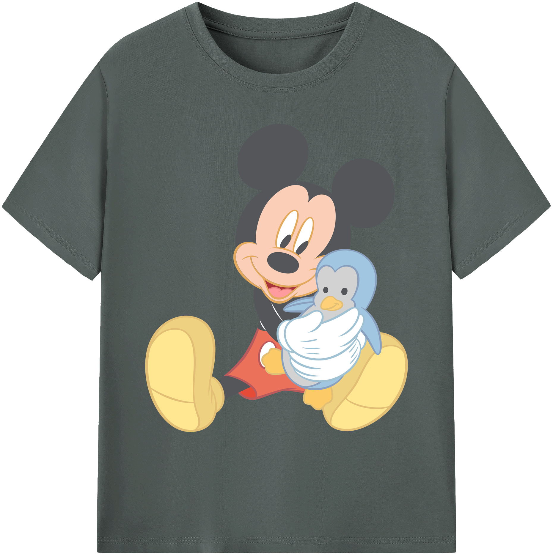 ミッキーマウス Mickey Mouse 綿100％ メンズ半袖Tシャツ｜肌触りやわらか＆通気性